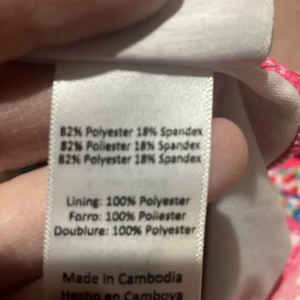 Foatimini 6 pink striped ruffled at waistline one pice swimsuit euc